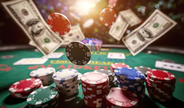 Live Bandar Poker table at eurotogel 4d with professional dealer and multi-camera setup
